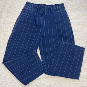 NEW J. Crew Paper-bag jean pant in indigo stripe size 8
